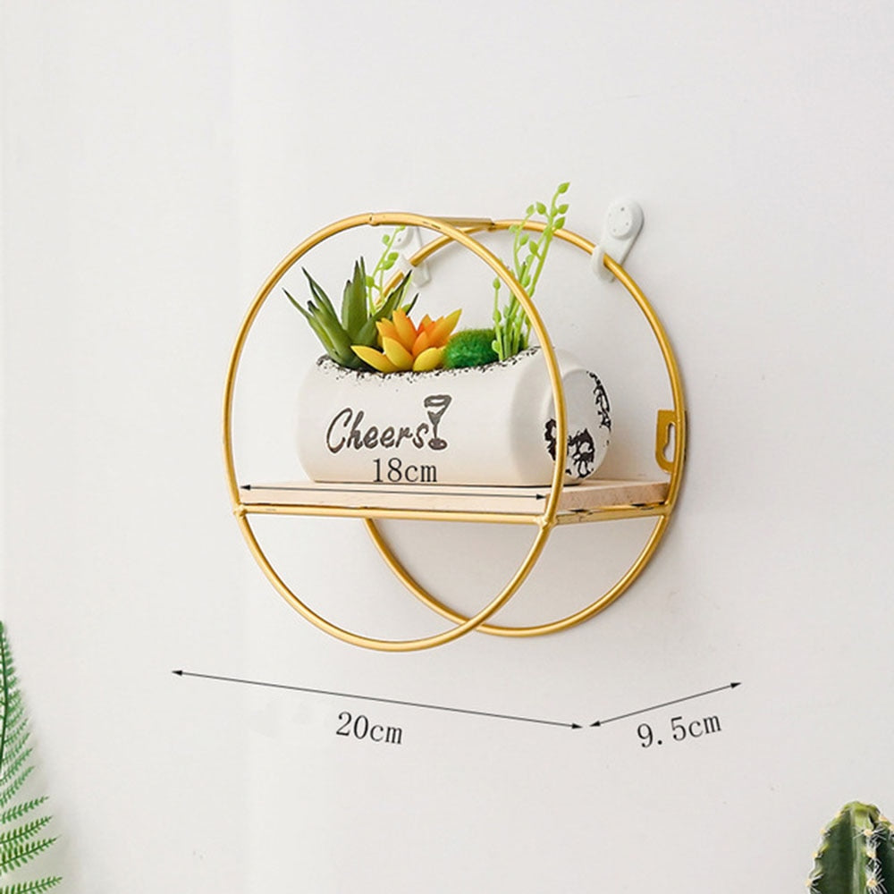 Wooden Iron Wall Shelf Wall Mounted Storage Rack Organization for Kitchen Bedroom Home Decor Kid Room DIY Wall Decoration Holder