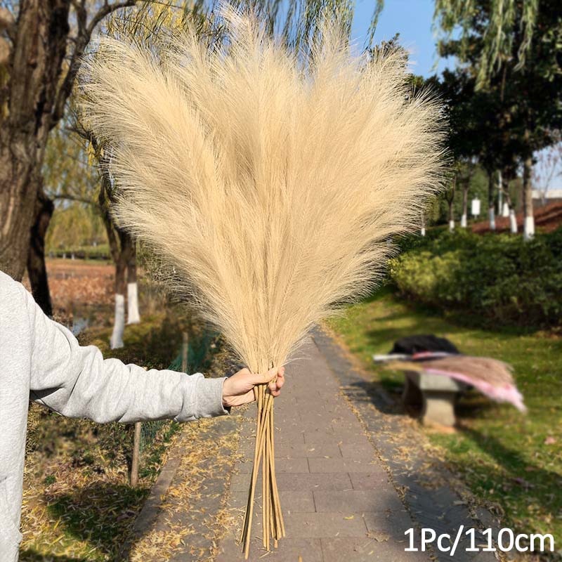 1Pcs Artificial Pampas Grass Home Room Decor Simulation Reed Flower Bouquet DIY Wedding Decoration Birthday Party Supplies