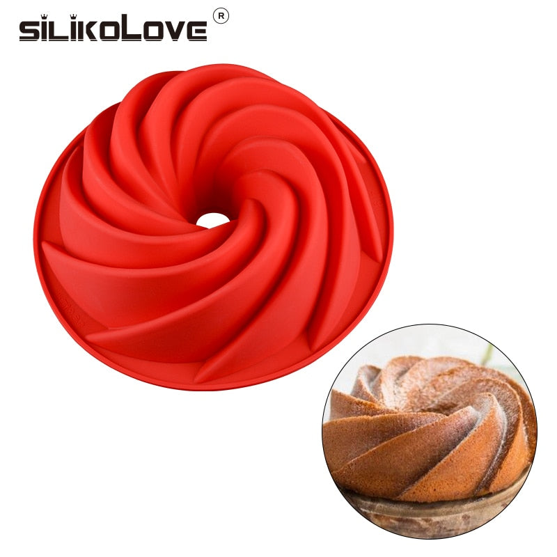 SILIKOLOVE Silicone Cake Mold Silicon Bakeware Baking Dishes Pastry Bakeware 3D Round Silicone Cake Mold