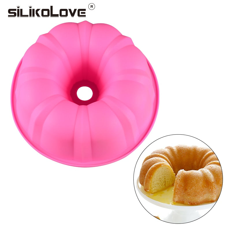 SILIKOLOVE Silicone Cake Mold Silicon Bakeware Baking Dishes Pastry Bakeware 3D Round Silicone Cake Mold