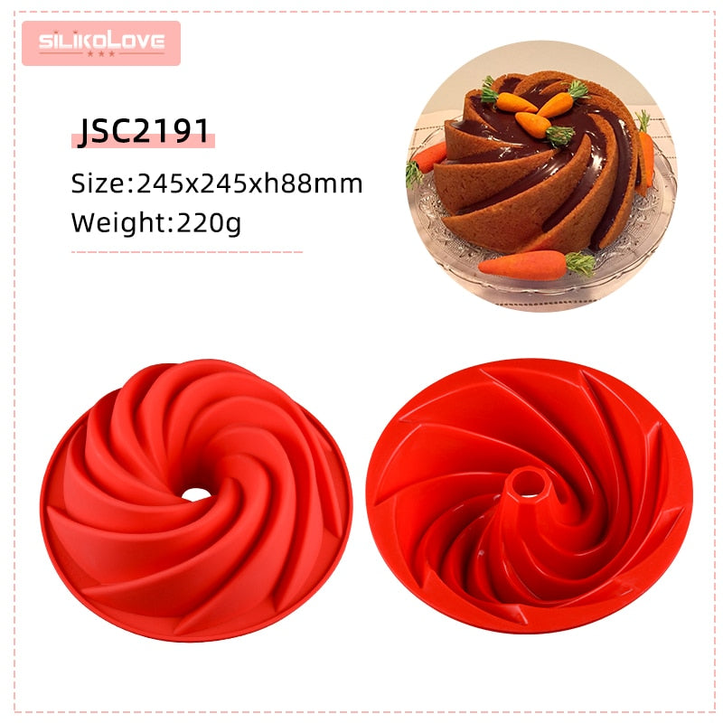 SILIKOLOVE Silicone Cake Mold Silicon Bakeware Baking Dishes Pastry Bakeware 3D Round Silicone Cake Mold