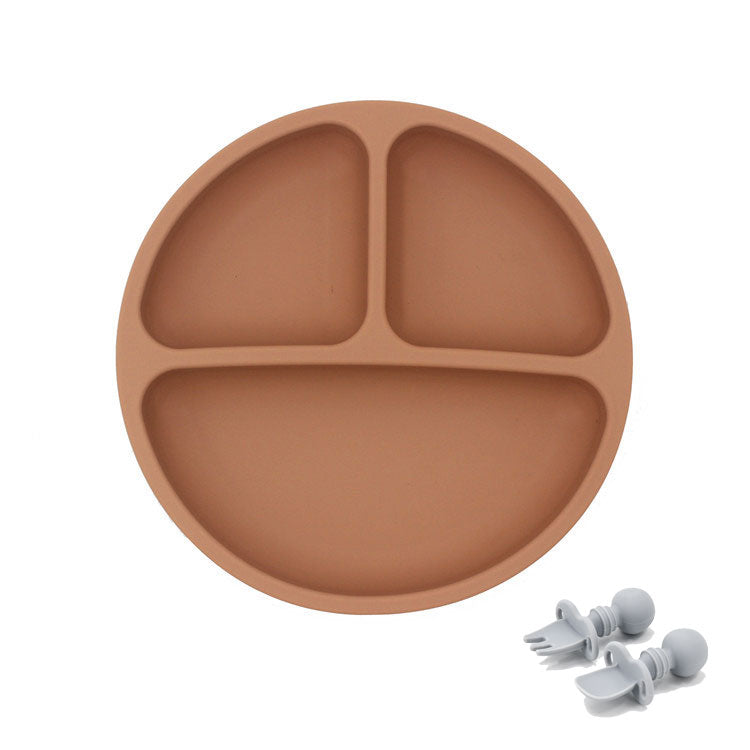 Baby Bowls Plates Spoons Safe Silicone Dining Plates Solid Cute Cartoon Children's Dishes Training Tableware Kids Feeding Bowls