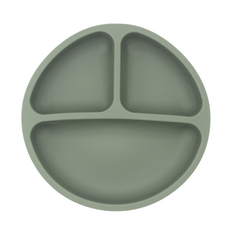 Baby Bowls Plates Spoons Safe Silicone Dining Plates Solid Cute Cartoon Children's Dishes Training Tableware Kids Feeding Bowls