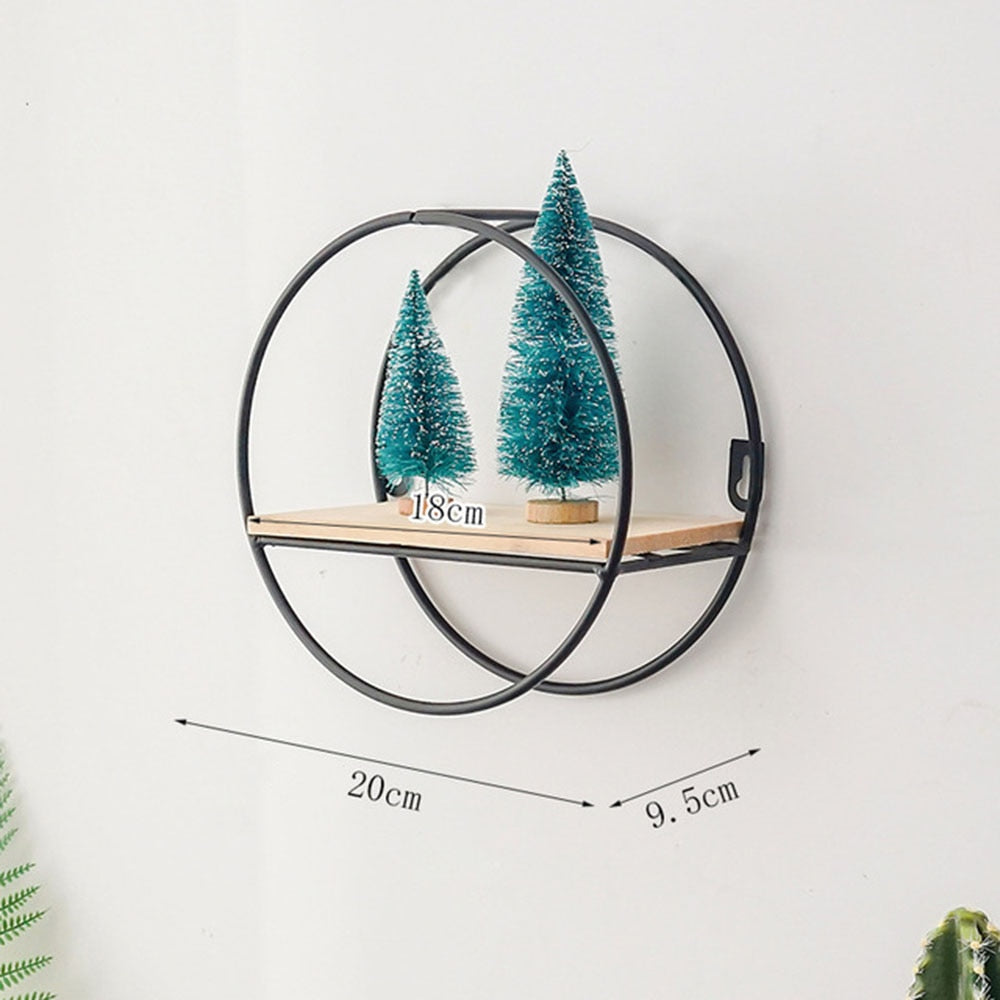 Wooden Iron Wall Shelf Wall Mounted Storage Rack Organization for Kitchen Bedroom Home Decor Kid Room DIY Wall Decoration Holder