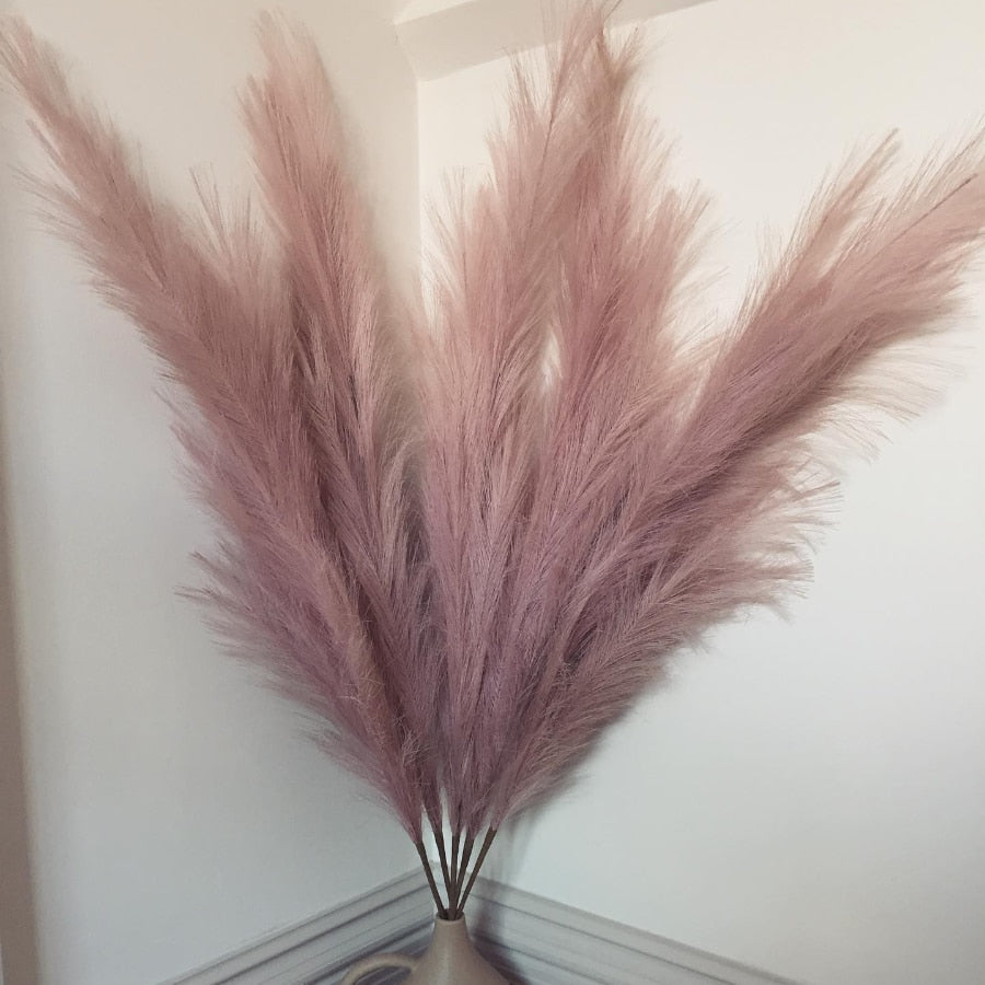 1Pcs 45cm Artificial Pampas Grass Bouquet Wedding Party Home Aesthetic Room Decor Decoration Plant Simulation Fake Flower Reed