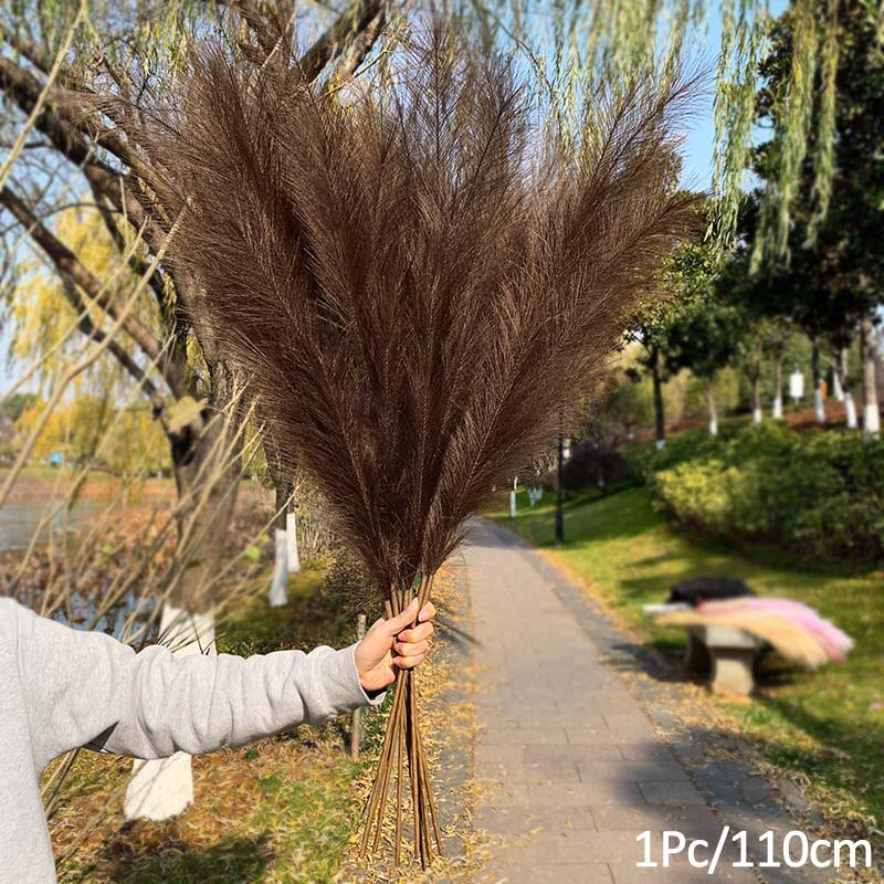 1Pcs Artificial Pampas Grass Home Room Decor Simulation Reed Flower Bouquet DIY Wedding Decoration Birthday Party Supplies