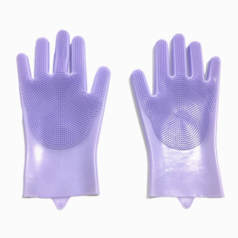 Magic Dishwashing Silicone Gloves Protect Hand Dirt Clean Brushes Cleaning Tool Kitchen Accessories Wash Fruit Vegetable Gadgets