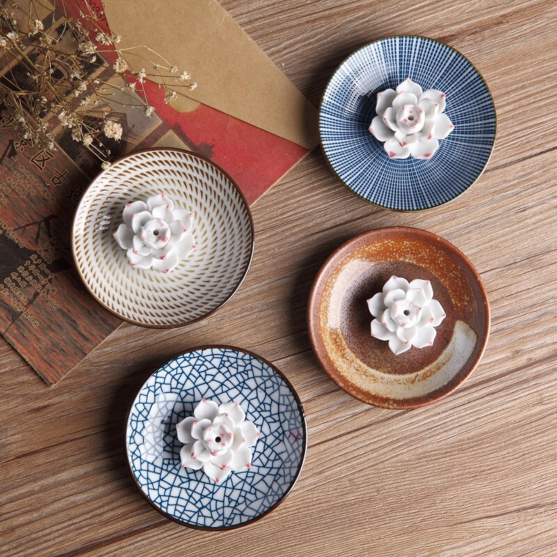 Japanese Traditional Style Ceramic Dinner Plates Porcelain Dishes Saucer plate Sushi plate Rice Noddle  Dinnerware