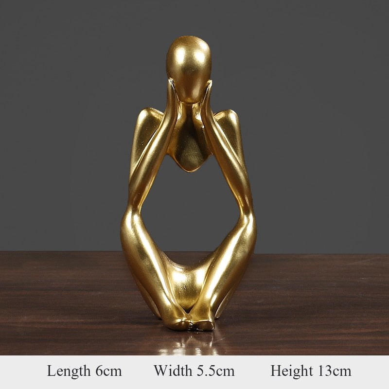 Mini Character Statue Thinker Sculpture Abstract Resin Sculpture Ornaments For Home Desktop Furnishings Home Decor