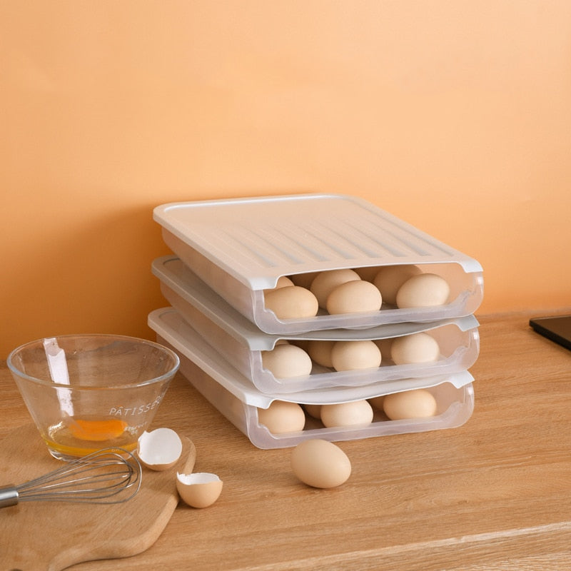 Plastic Egg Storage Box Kitchen Tools Refrigerator Storage Box Outdoor Picnic 18 Grid Food Container Multifunctional Egg Crisper