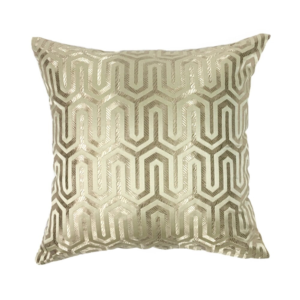 Home Modern Geometric Pillows Dark Beige Jacquard Woven Sofa Cushion Cover Square Decorative Pillow Case 45 x 45 cm Sell by pc