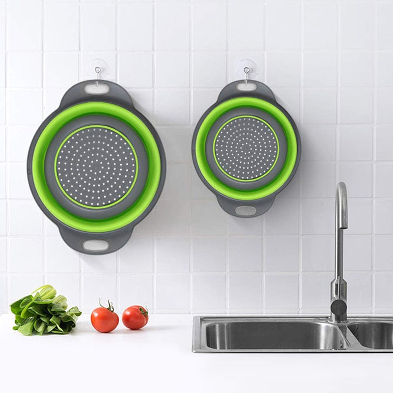 Creative Kitchen Fruit Vegetable Washing Tools Useful Foldable Cleaning Basket Strainer Kitchen Accessories Gadgets Supplies2020