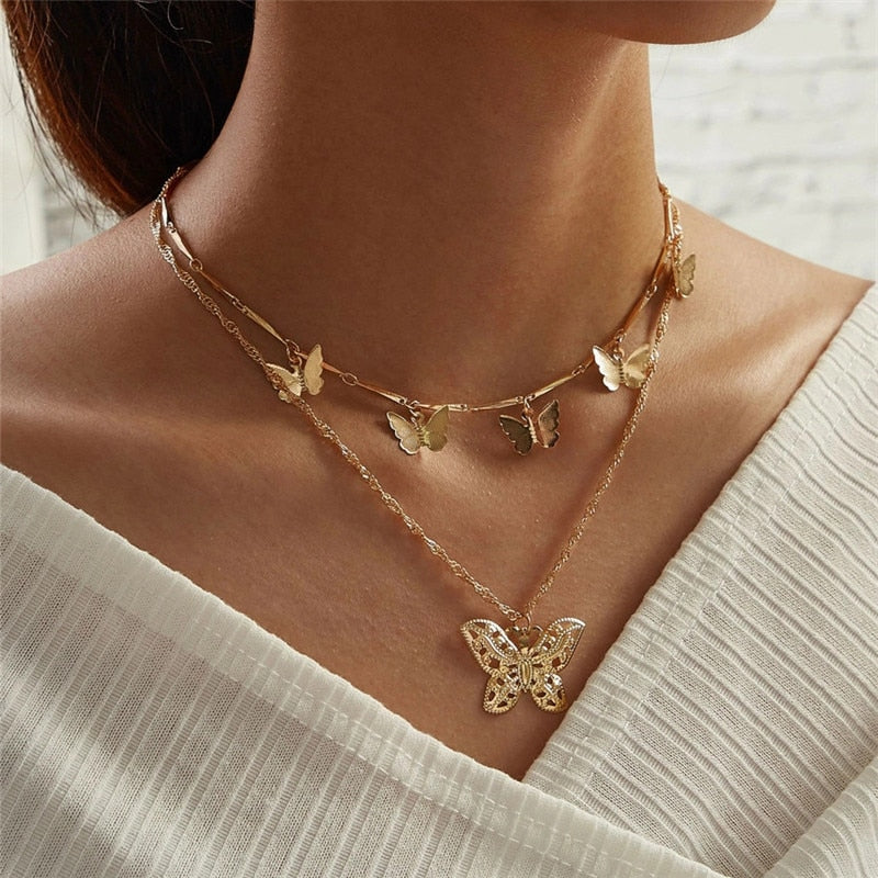 VAGZEB Simple Crystal Geometric Gold Pendant Necklace Set for Women Charms Fashion Square Rhinestone Female Vintage Jewelry