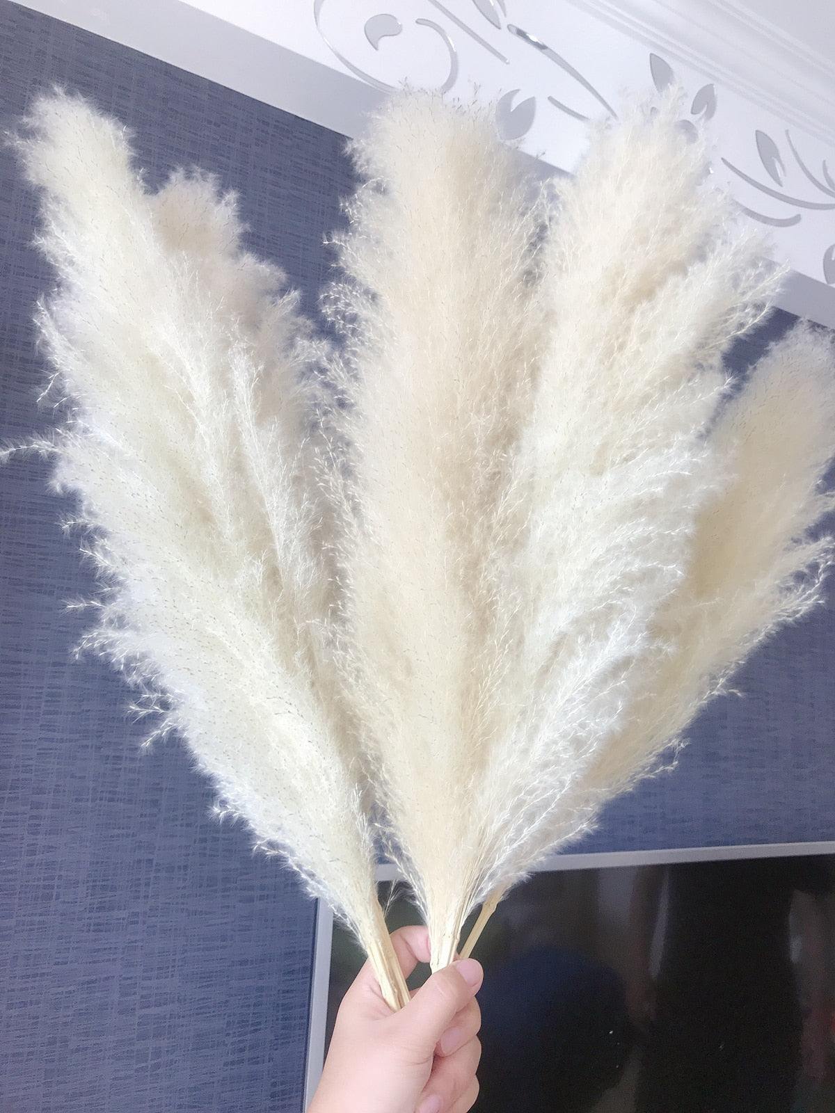 1-1.1m Large Pampas Grass Fluffy Natural Dryness Wedding Bouquet Tall Dried Flower Ceremony Modern Home Garden Decoration Reed