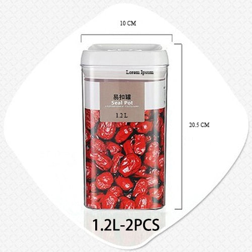 Kitchen Food Storage Container Box Plastic Candy Box Fruit Basket Grain Transparent Sealed Cans Multi-Capacity Kitchen Supplies