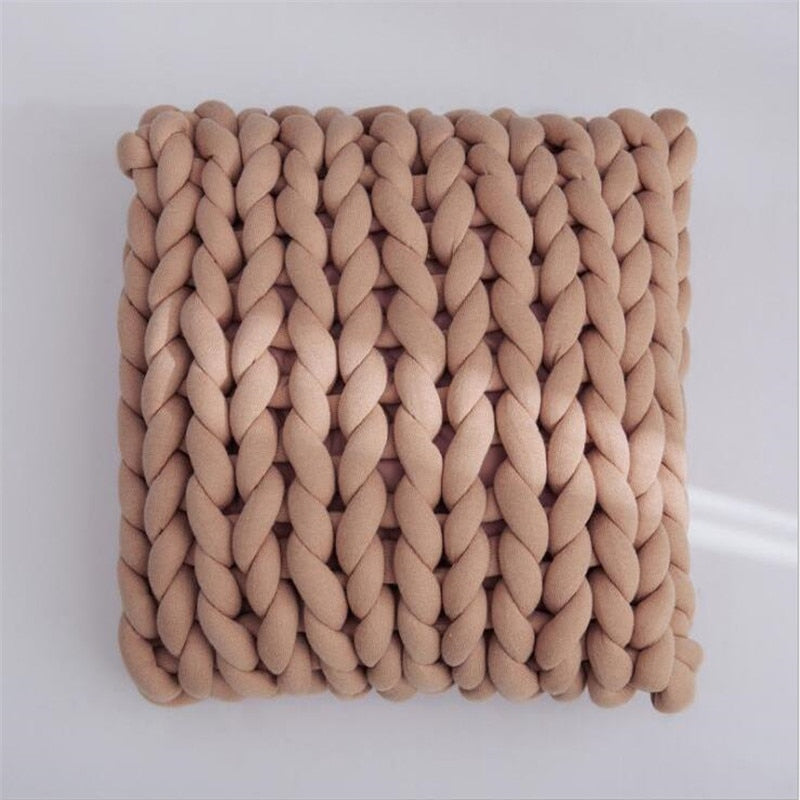 Square Chunky Wool Pillow Handmade Knitting Cushions INS Nordic Braided Cushion For Kids Room Decoration Sofa Bed Throw Pillows