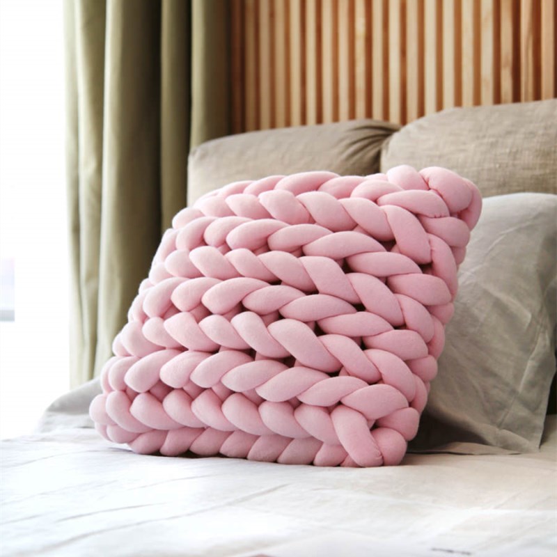 Square Chunky Wool Pillow Handmade Knitting Cushions INS Nordic Braided Cushion For Kids Room Decoration Sofa Bed Throw Pillows