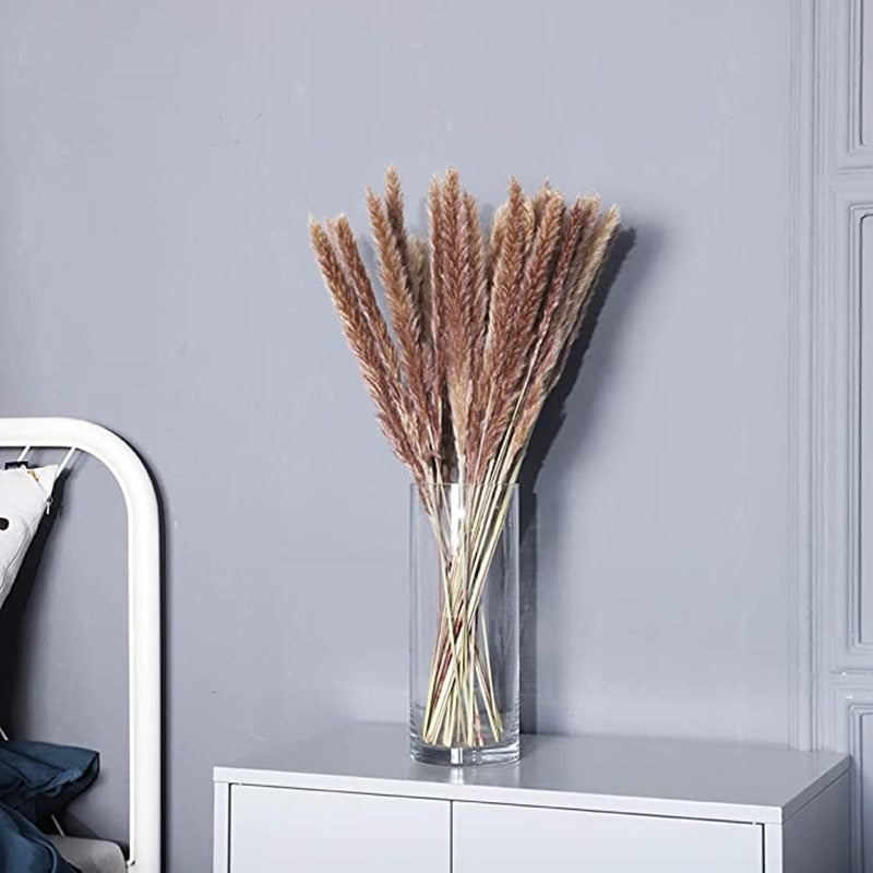 15Pcs Pampas Grass 18Tall Dried Pompous Grass Pompass Branches for Vase Flower Arrangement Wedding Kitchen Home Decor Whit