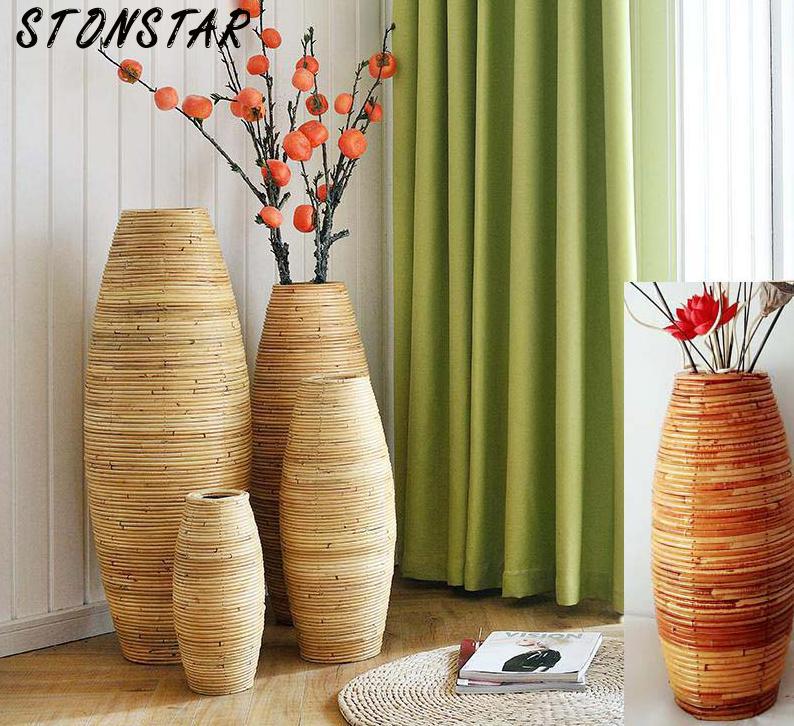 Large Floor Vase Home Decor Big Vase Home Decor Large Bamboo Floor Vase Big Living Room Decoration Floor Vase Art  1657567