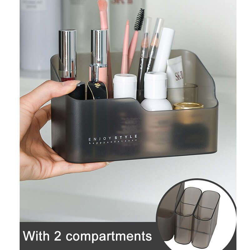 Plastic Makeup Organizer Bathroom Storage Box Cosmetic Organiser Office Desktop Make Up Jewelry Storage Box Sundries Container