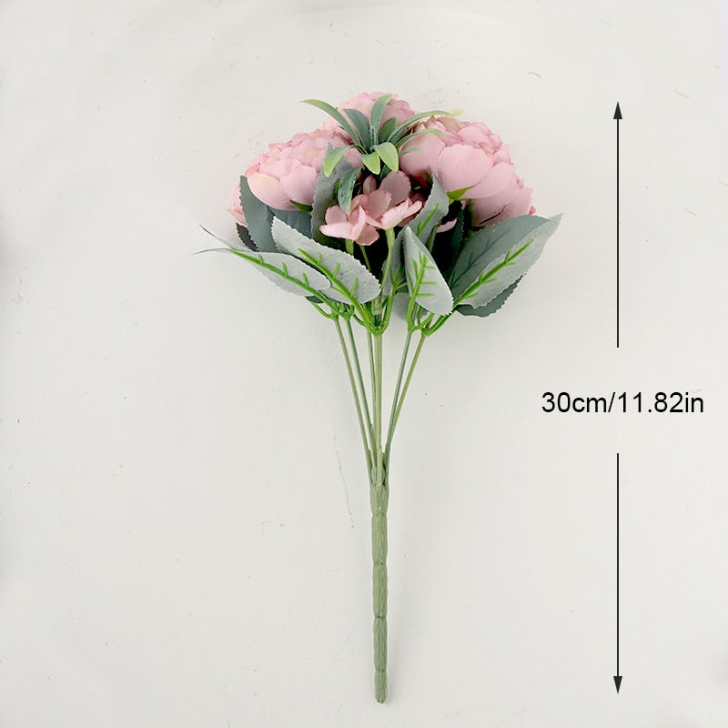 30cm Rose Silk Peony Artificial Flower Pink DIY Home Living Room Garden Wedding Decoration Fake Flowers for Vase Cheap Bouquet