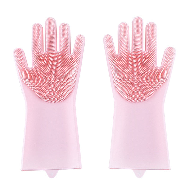 Magic Dishwashing Silicone Gloves Protect Hand Dirt Clean Brushes Cleaning Tool Kitchen Accessories Wash Fruit Vegetable Gadgets