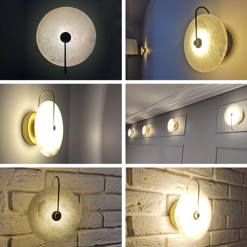 Modern Marble Led wall bedroom Lamp home decor Wall Decoration Lampshade LED Lighting Fixture for Home Decor Bedroom Gold Lamps