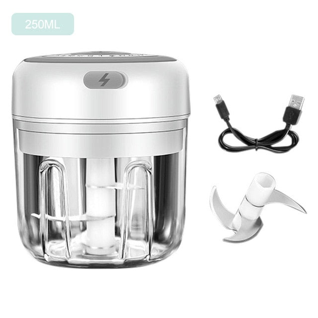 Electric Cordless Garlic Mincer Masher Mini Food Processors Onions Chopper With USB Charging Kitchen Gadgets