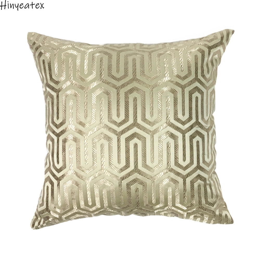 Home Modern Geometric Pillows Dark Beige Jacquard Woven Sofa Cushion Cover Square Decorative Pillow Case 45 x 45 cm Sell by pc