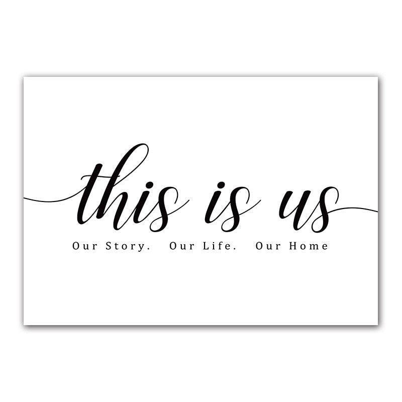 Our Story Our Life Our Home Black and White Wall Art Canvas Paintings Print Poster Pictures for Bedroom Modern Home Decor CH107