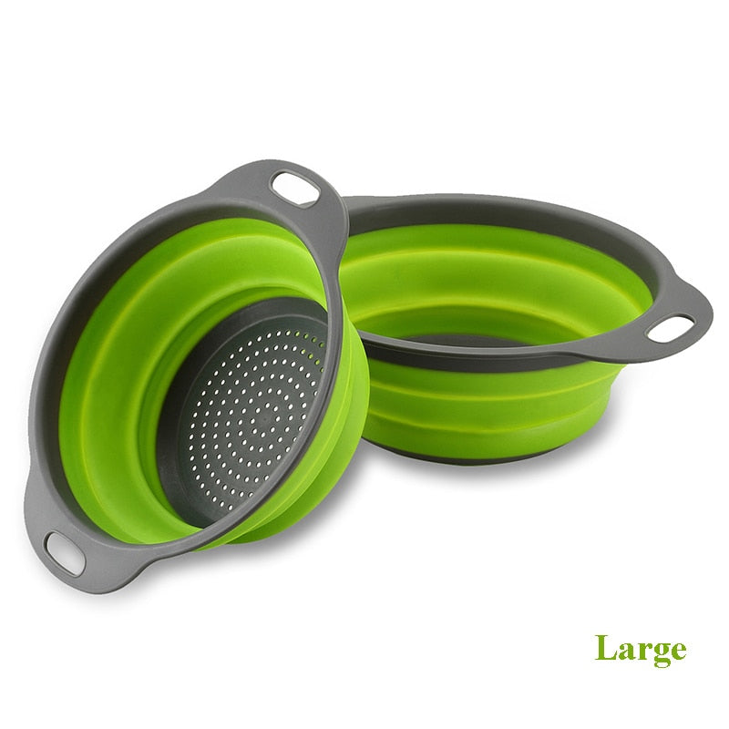 Creative Kitchen Fruit Vegetable Washing Tools Useful Foldable Cleaning Basket Strainer Kitchen Accessories Gadgets Supplies2020