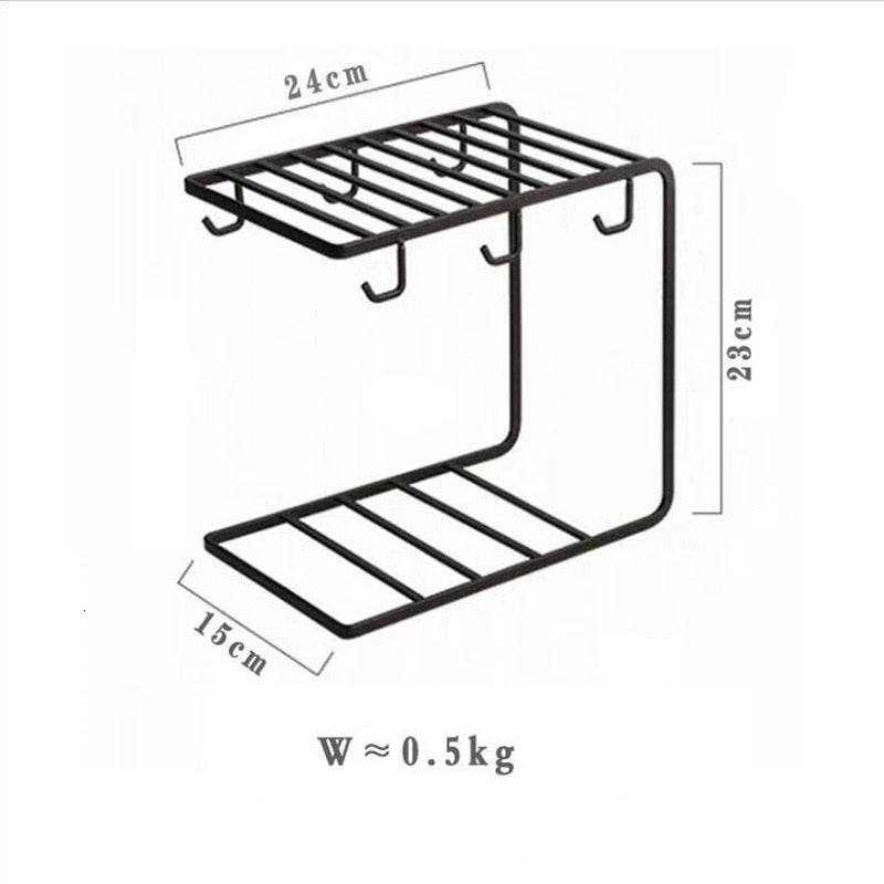 Multiple Hooks Art Coffee Cup Rack Glass Tea Organizer Marc Holder Kitchen Storage Organization