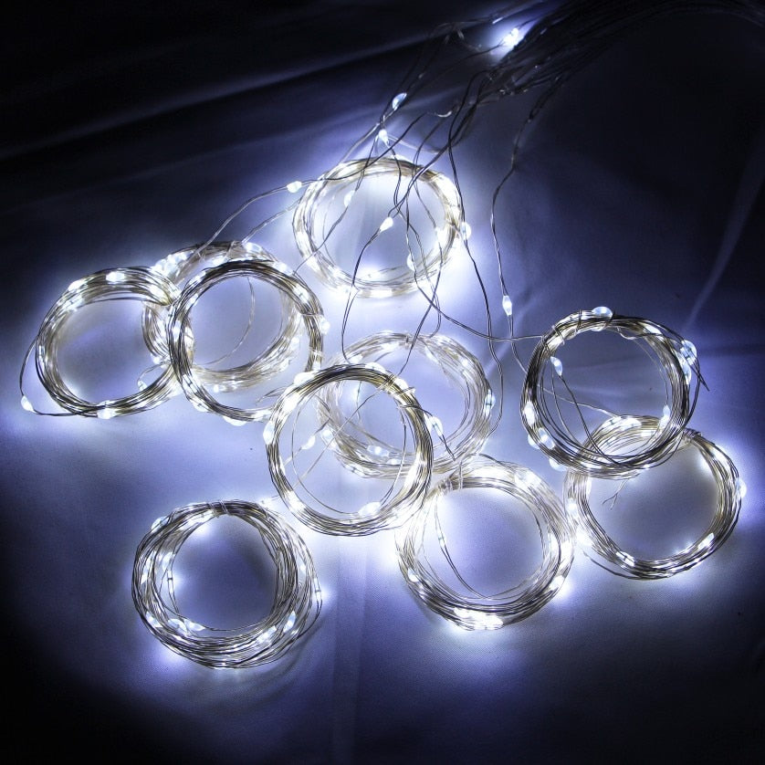 3M Remote LED String Lights Curtain USB Battery Fairy Lights Garland Led Wedding Party Christmas For Window Home Outdoor Decor