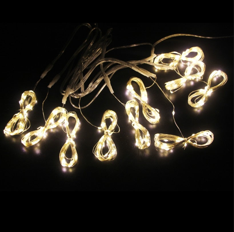 3M Remote LED String Lights Curtain USB Battery Fairy Lights Garland Led Wedding Party Christmas For Window Home Outdoor Decor