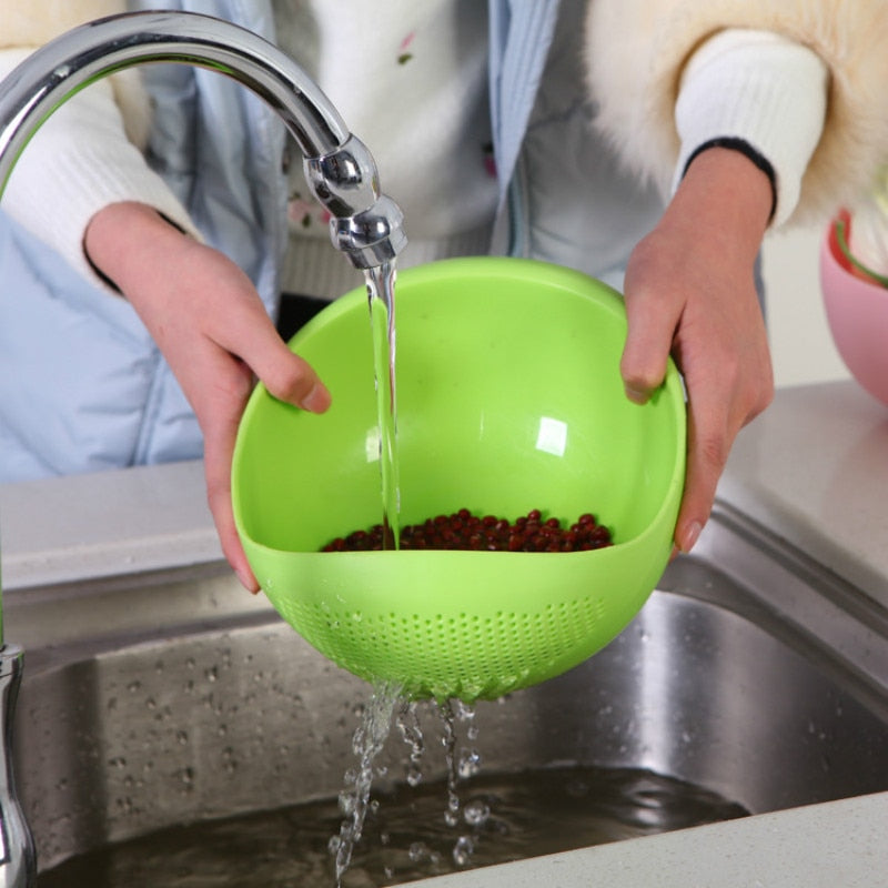 Food Grade Plastic Rice Beans Peas Washing Filter Strainer Basket Sieve Drainer Cleaning Gadget Kitchen Accessories