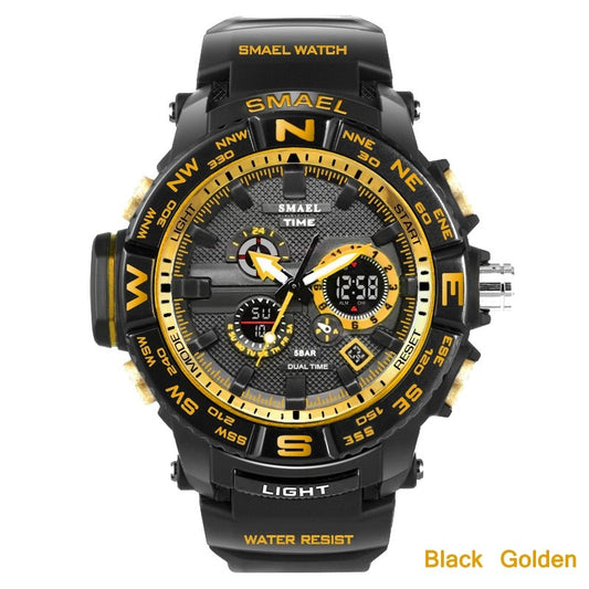 men sport watches SMAEL brand dual display watch men LED digital analog electronic quartz watches 30M waterproof male clock