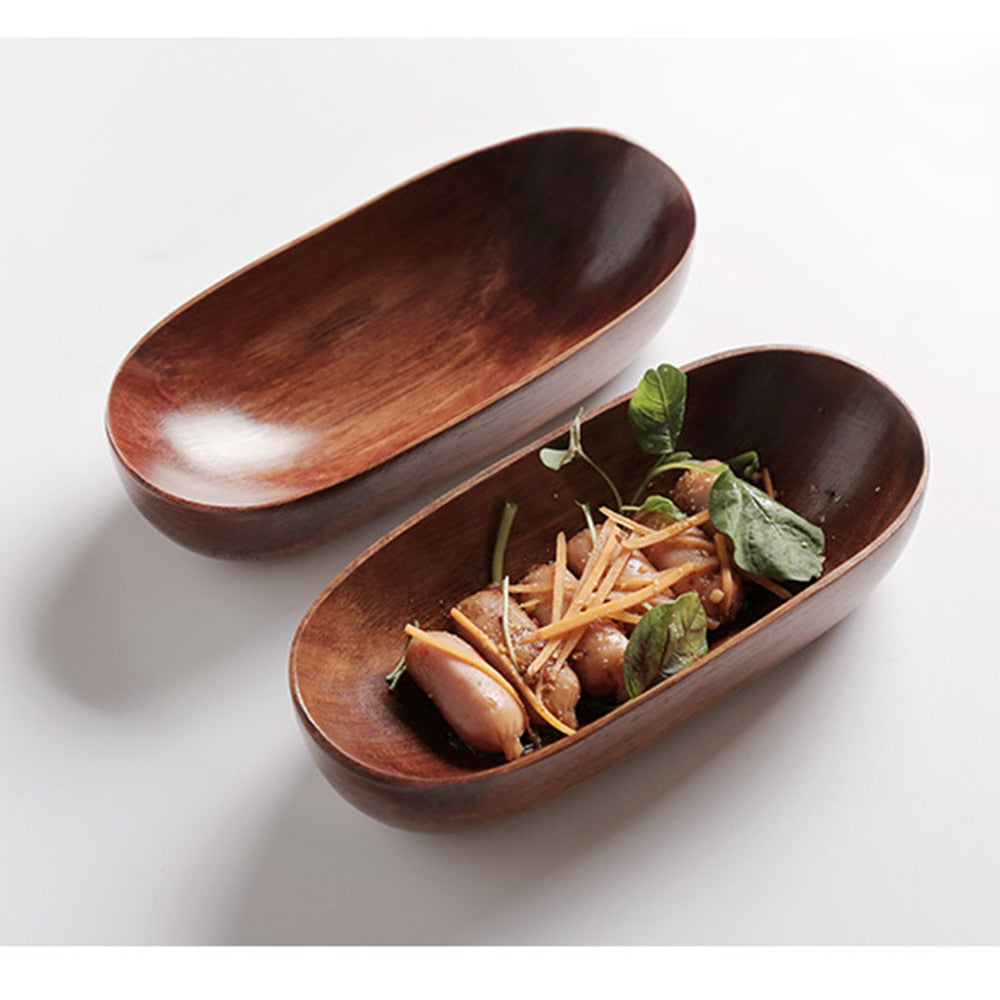 Japanese Style Dried Fruit Dish Solid Wood Tableware Food Serving Tray Desserts Snack Dishes Household Plate Dinnerware