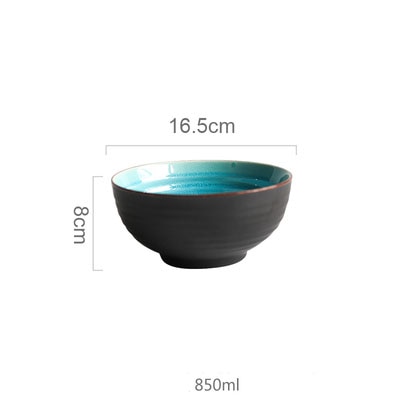 KINGLANG Ice Cracking Glaze Ceramic Tableware Household Dishes Rice Bowls Steamed Fish Dishes Porcelain Blue Dinner Plates