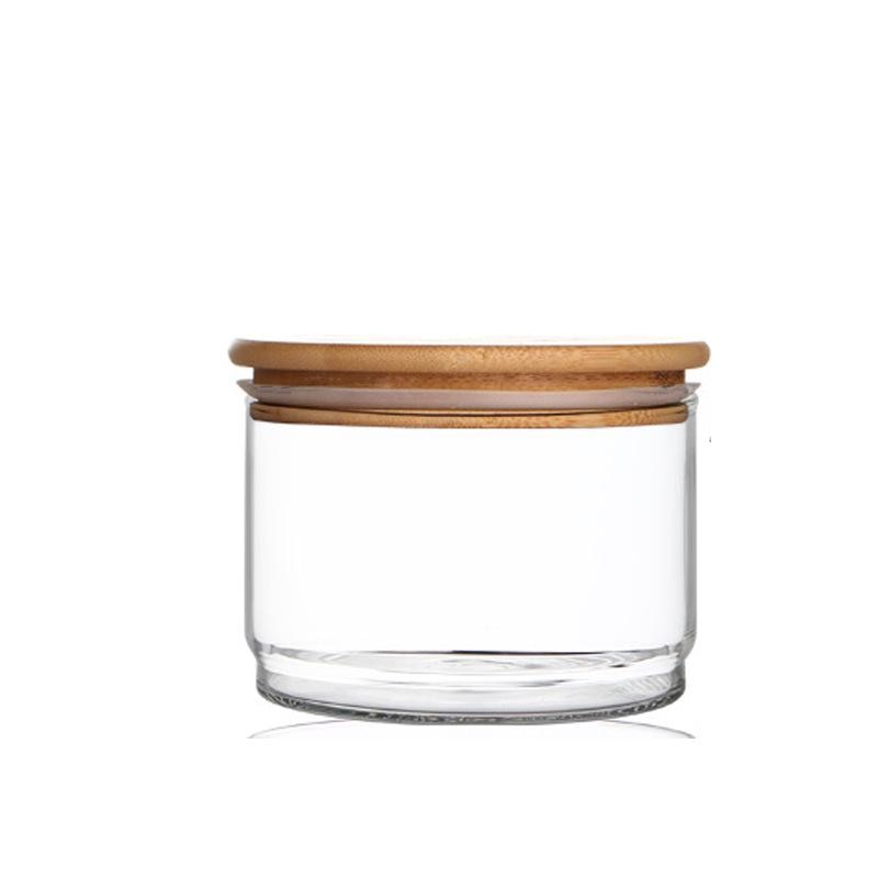 Stackable Transparent High Borosilicate Glass Can Kitchen Storage Bottle Food Bulk Container Sealed with Cover Home Organization