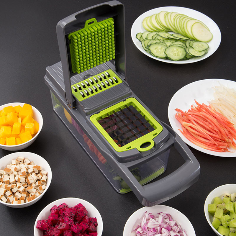 8In1Multifunctional Vegetable Cutter Potato Slicer Carrot Grater Kitchen Accessories Gadgets Steel Blade Kitchen Tool овощерезка