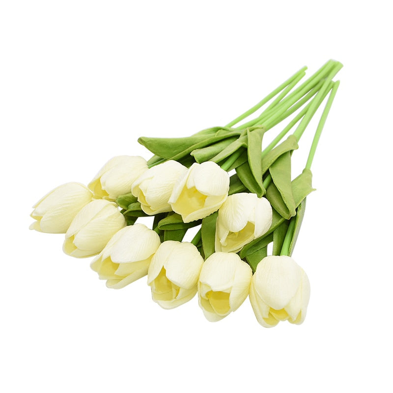 10PCS Tulip Artificial Flower Real Touch Artificial Bouquet Fake Flower for Wedding Decoration Flowers Home Garden Decor