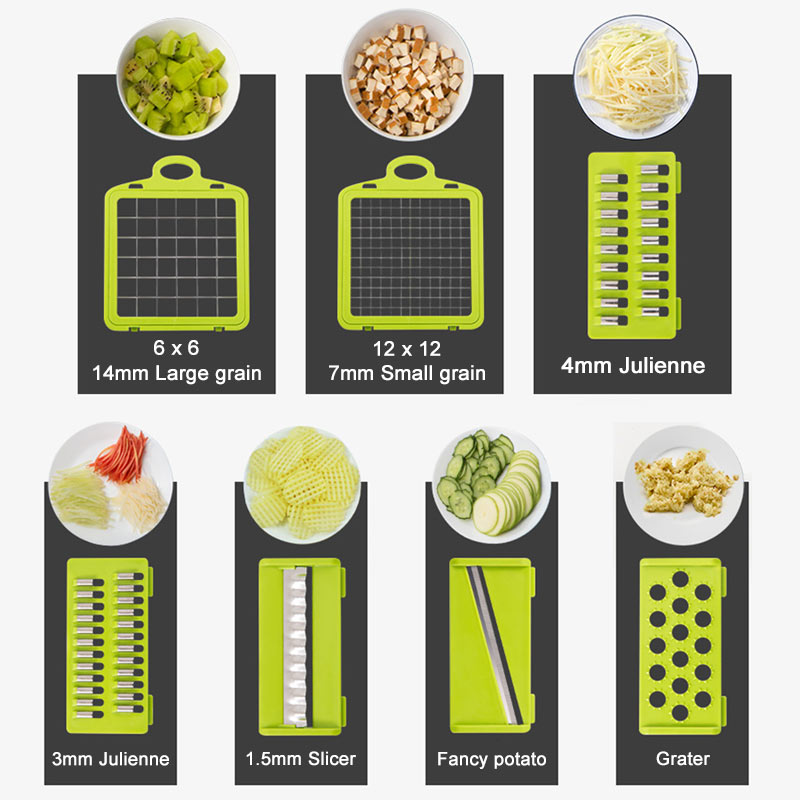 8In1Multifunctional Vegetable Cutter Potato Slicer Carrot Grater Kitchen Accessories Gadgets Steel Blade Kitchen Tool овощерезка