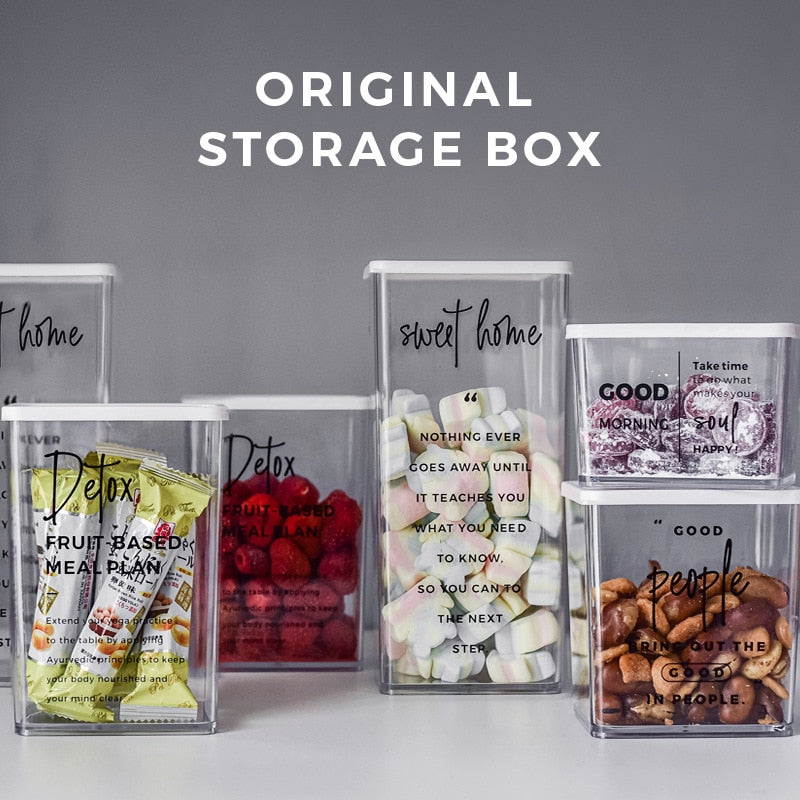 Plastic Food Storage Box Northern Snacks Nuts With Lid Container Refrigerator Plastic Freshness Sealed Box Rice  Cosmetics Jar