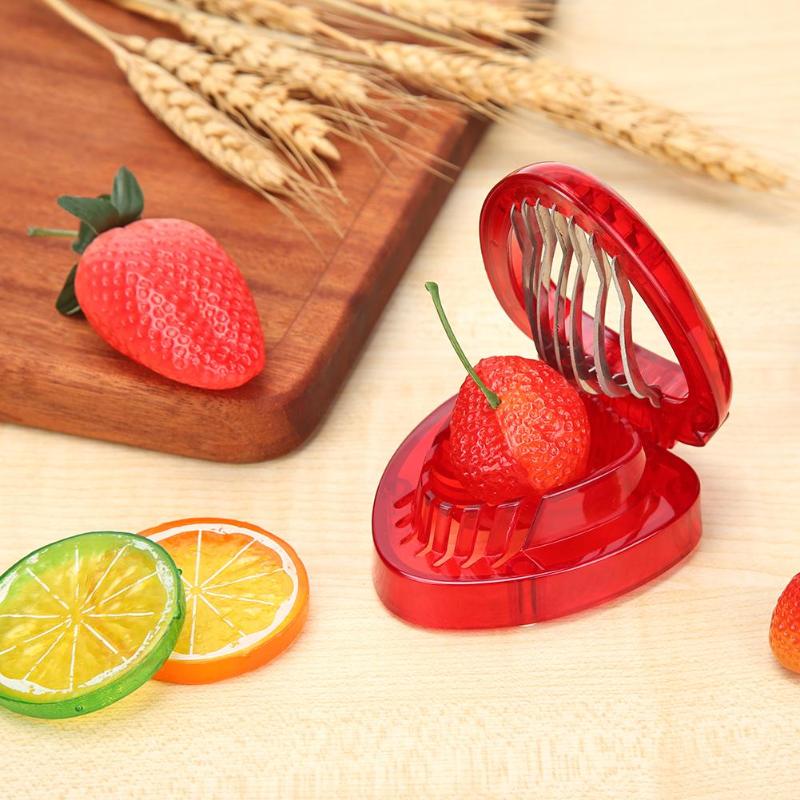 2pcs/set kitchen Fruit gadget strawberry slicer strawberry corer strawberry stem remover Fruit Cutter Slice Kitchen Tools