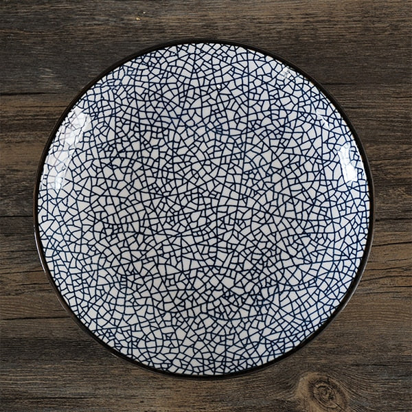 Japanese Traditional Style Ceramic Dinner Plates Porcelain Dishes Saucer plate Sushi plate Rice Noddle  Dinnerware