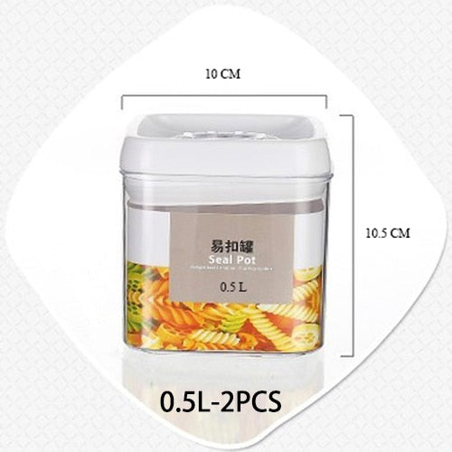 Kitchen Food Storage Container Box Plastic Candy Box Fruit Basket Grain Transparent Sealed Cans Multi-Capacity Kitchen Supplies