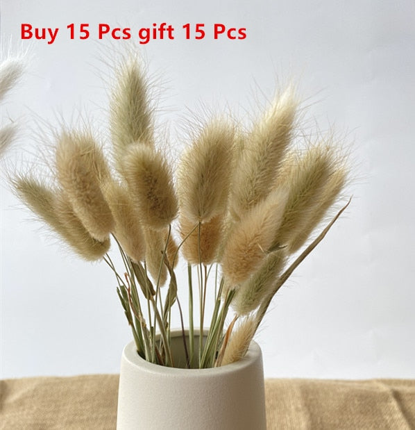 15Pcs Dried Small Pampas Grass Flowers Pantas Artificiales Para Decoracion Real Plants Home Decor Wedding Decoration