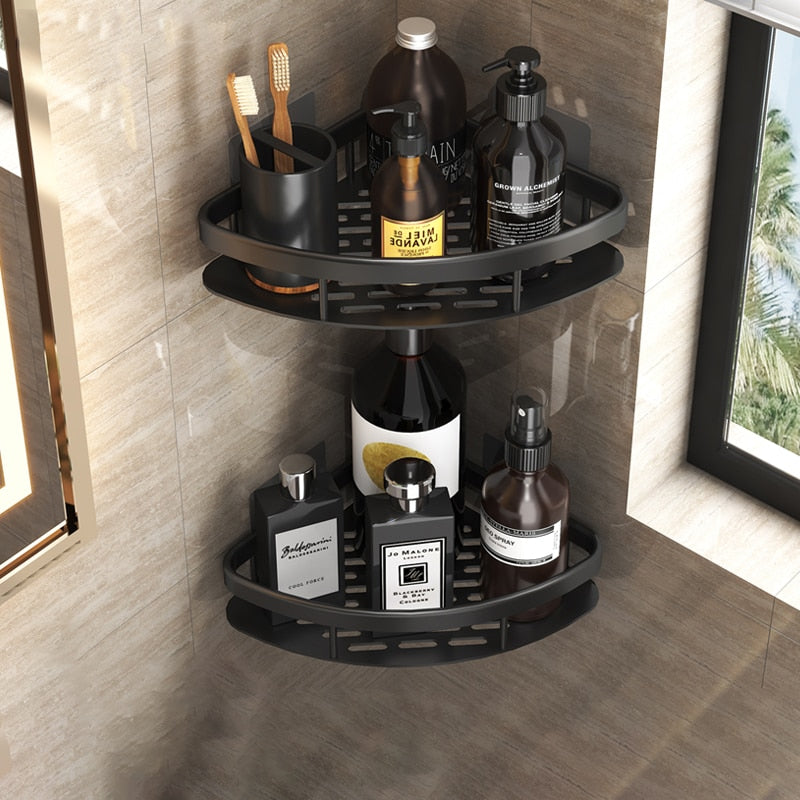 Bathroom Shelves No-drill Corner Shelf Shower Storage Rack Holder Toilet Organizer Bathroom Accessories полка для ванной