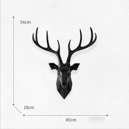 17*21 Inch Wall Hanging Decor 3D Deer Head Sculpture Animal Stag Statue Home Living Room Bedroom Wall Decoration Accessories