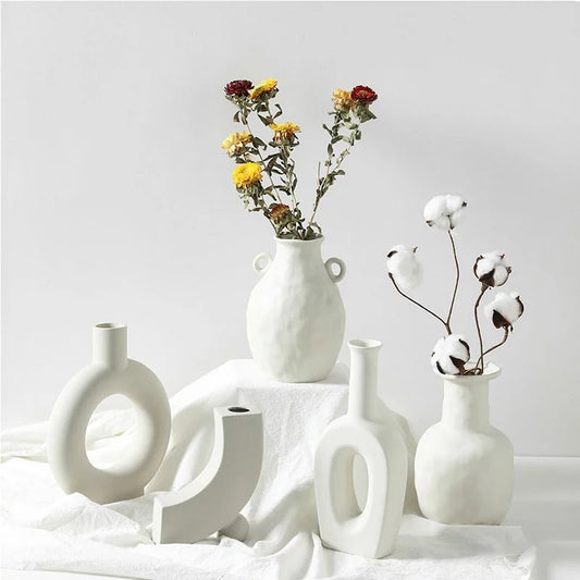 Nordic Ins Ceramic Vase Home Decoration Ornaments Crafts Vegetarian Ceramic Flower Pot Art Vases Home Decoration Ornament Gifts